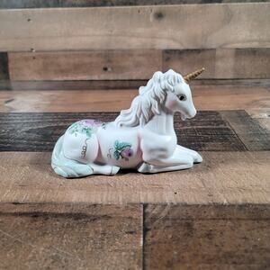 Resting Unicorn Beautifully Paint with a Purple Flower Vintage Price Products